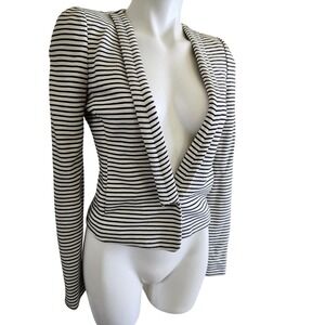 BCBGMaxazria Striped Blazer Womens XS "Hendrix" Monochrome, Academia